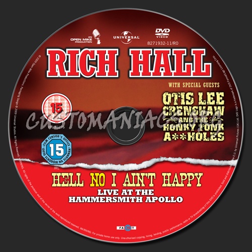 Rich Hall: Hell No I Ain't Happy dvd label