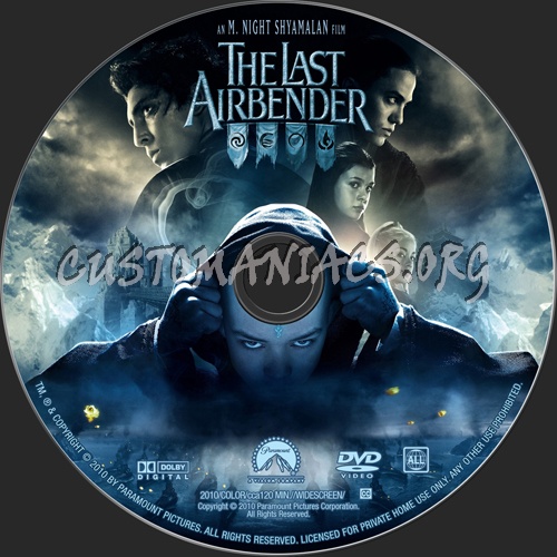 The Last Airbender dvd label