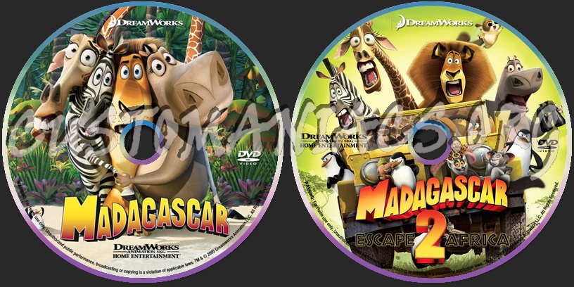 Madagascar 1-2 dvd label