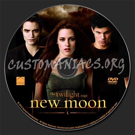 The Twilight Saga - New Moon dvd label