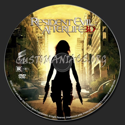 Resident Evil Afterlife dvd label