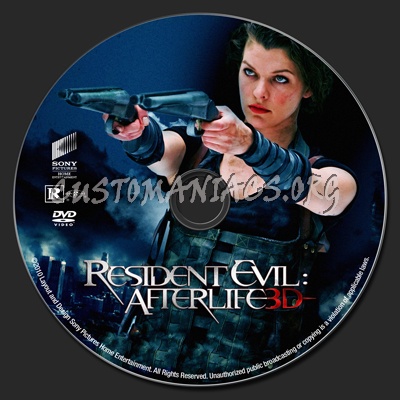 Resident Evil Afterlife dvd label