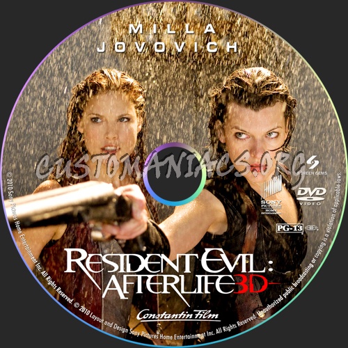 Resident Evil: Afterlife dvd label