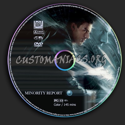 Minority Report dvd label