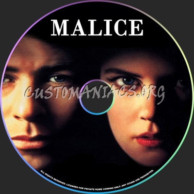 Malice dvd label