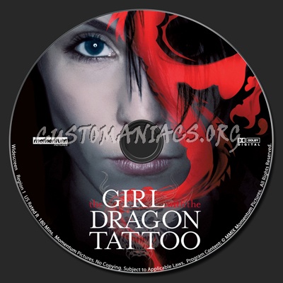 The Girl With The Dragon Tattoo dvd label