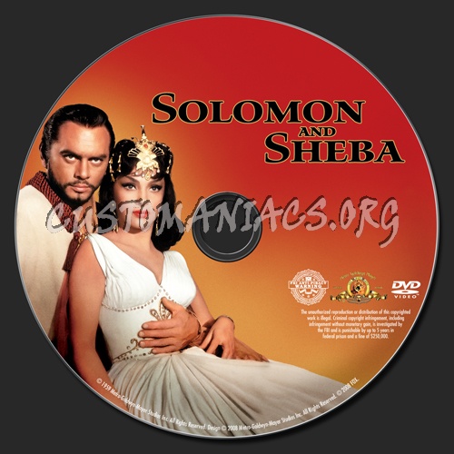 Solomon and Sheba dvd label