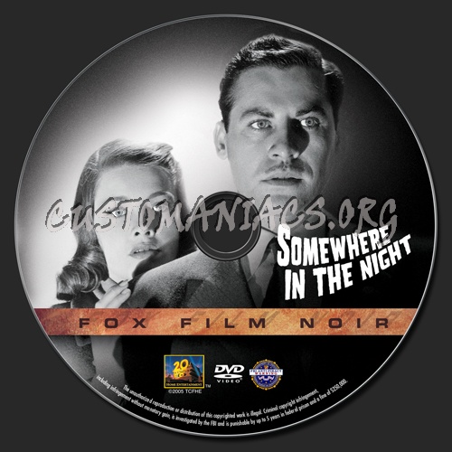 Somewhere in the Night dvd label