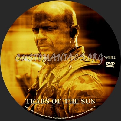 Tears of the Sun dvd label