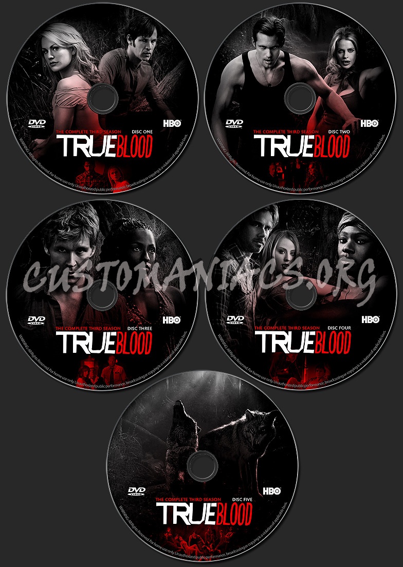 TRUE BLOOD - The Complete Third Season (Season 3) dvd label