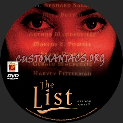 The List dvd label