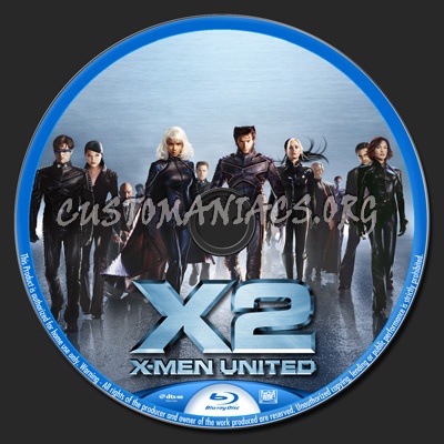 X-Men 2 blu-ray label