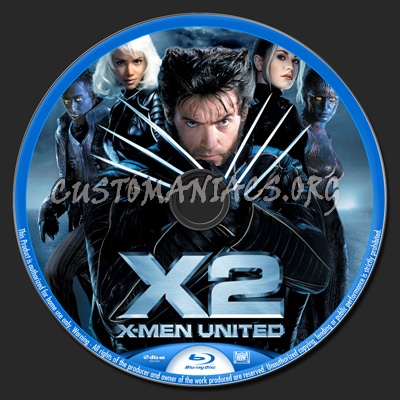 X-Men 2 blu-ray label