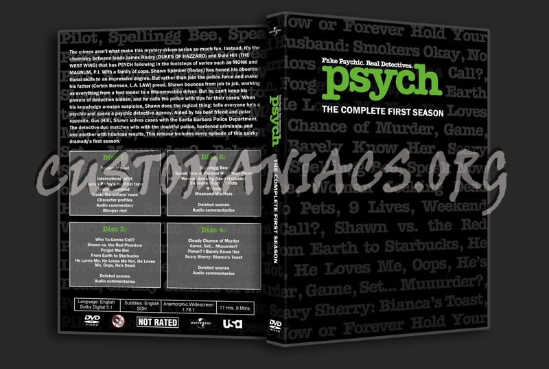 Psych 1 - 4 dvd cover