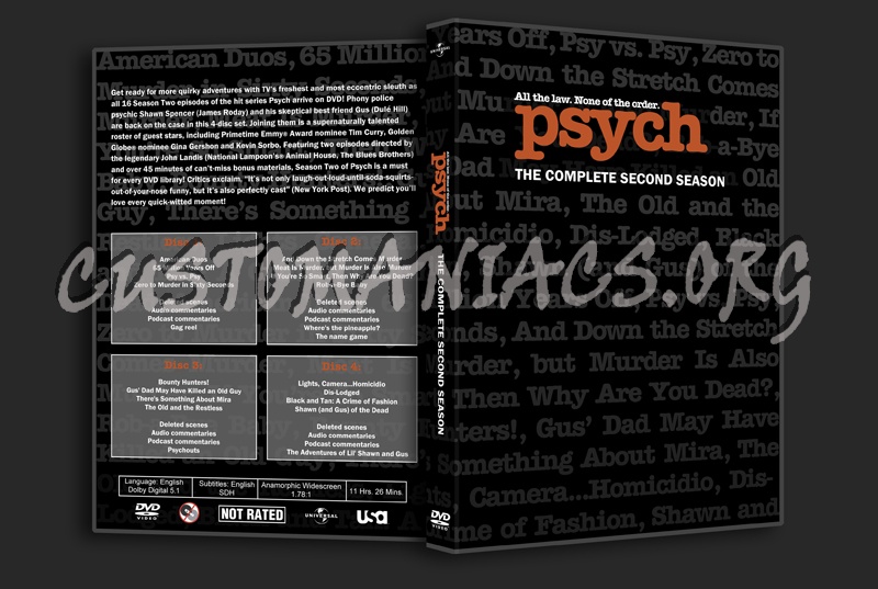 Psych 1 - 4 dvd cover