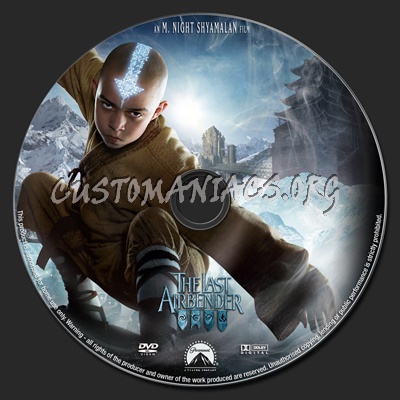 The Last Airbender dvd label