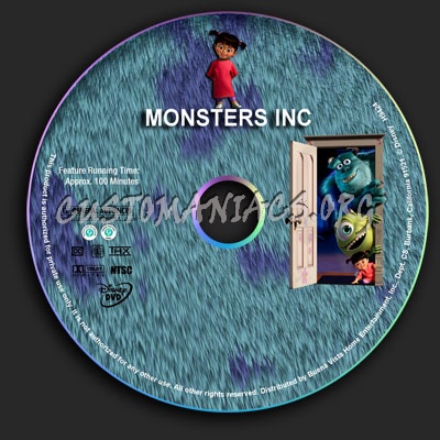 Monsters Inc. dvd label - DVD Covers & Labels by Customaniacs, id 
