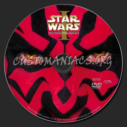 Star Wars I: The Phantom Menace dvd label