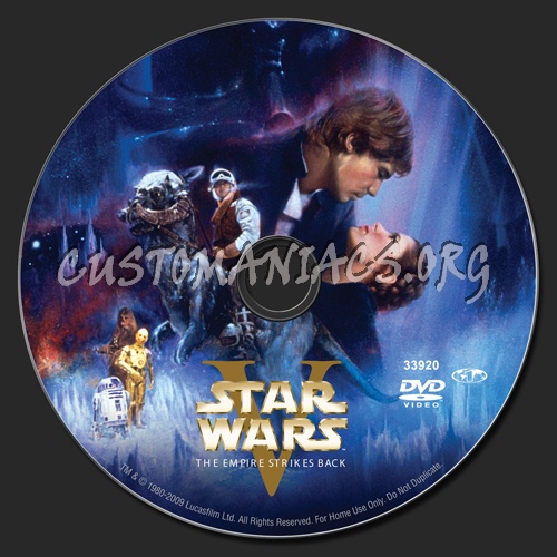 Star Wars V: The Empire Strikes Back dvd label