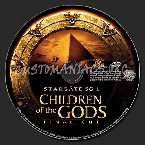 Stargate SG1 Children of the Gods dvd label