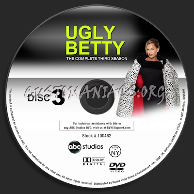 Ugly Betty Season 3 dvd label