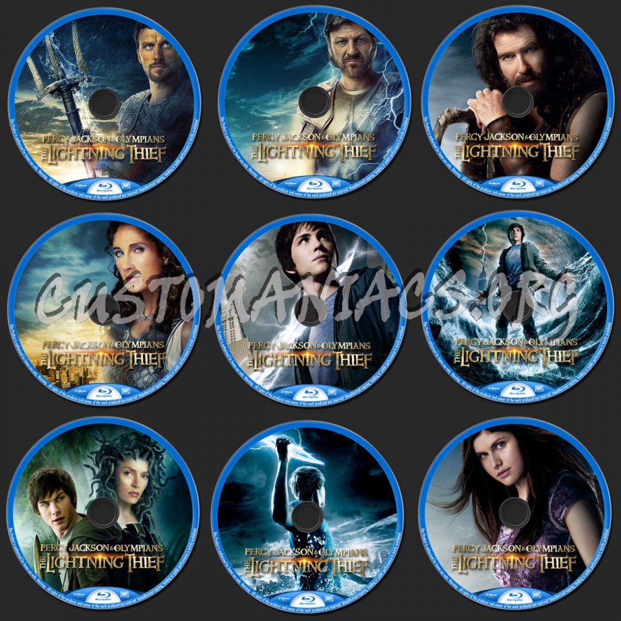 Percy Jackson & The Olympians The Lightning Thief blu-ray label