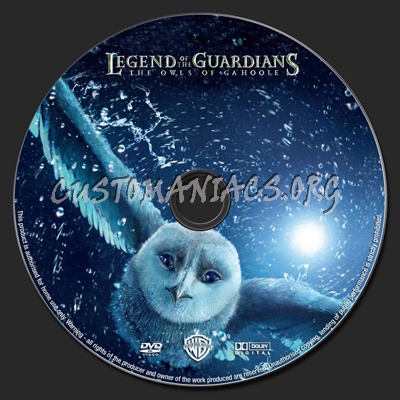 Legend of the Guardians The Owls of Ga'Hoole dvd label