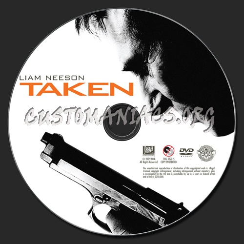 Taken dvd label