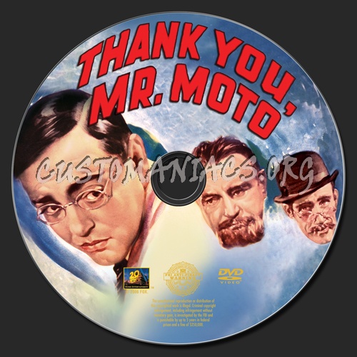 Thank You Mr Moto dvd label