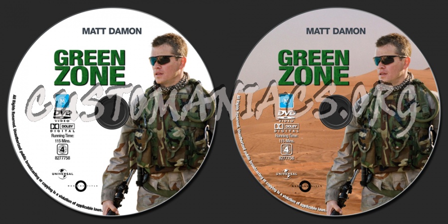 Green Zone dvd label