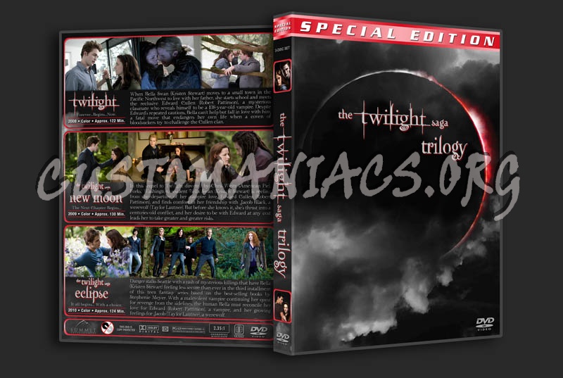 Twilight / New Moon / Eclipse Trilogy dvd cover