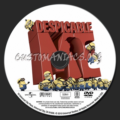 Despicable Me dvd label