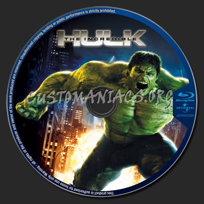 The Incredible Hulk blu-ray label