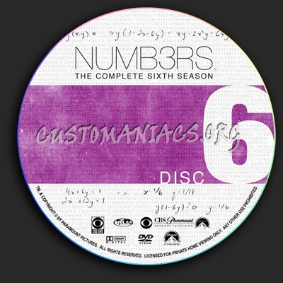 Numb3rs - Season 6 dvd label
