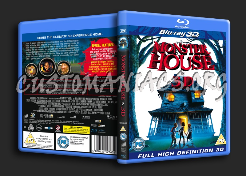 Monster House in 3D blu-ray cover