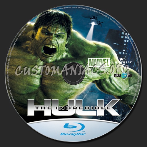 The Incredible Hulk blu-ray label