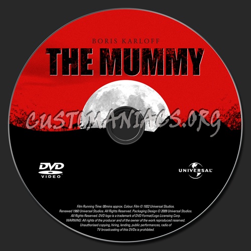 The Mummy (1932) dvd label