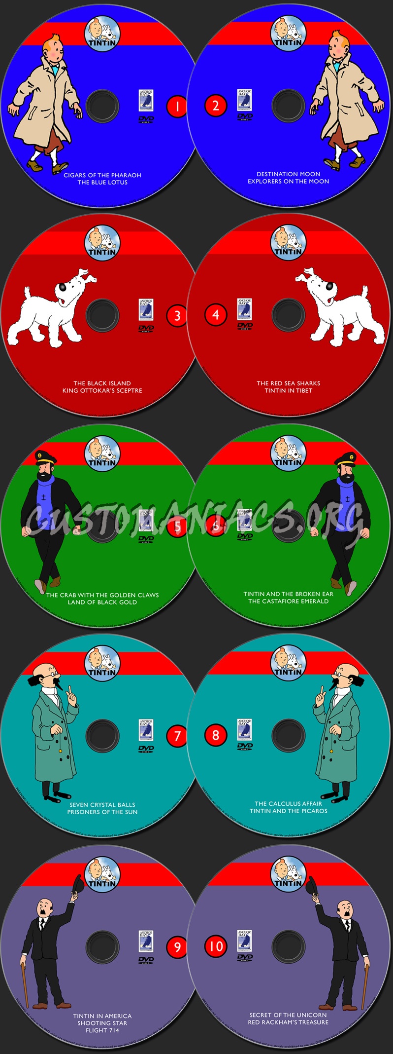 Tintin Complete Collection dvd label