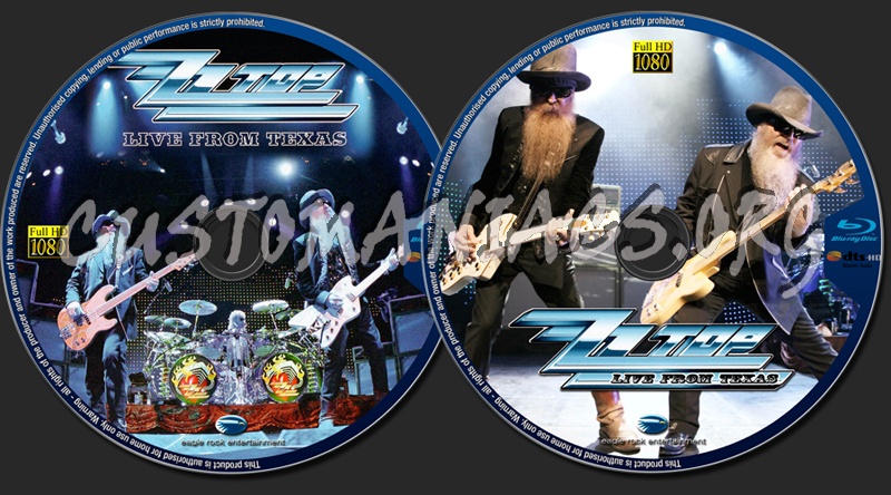 ZZ Top - Live From Texas blu-ray label