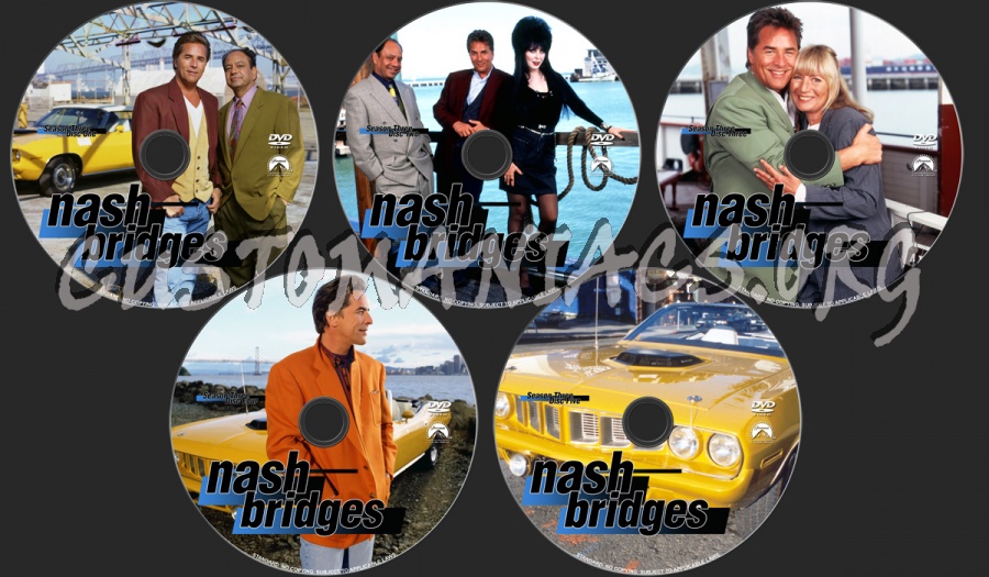 Nash Bridges : The Third Season dvd label