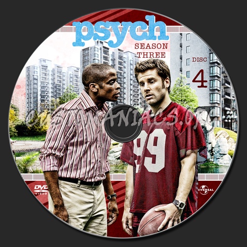 Psych Season 3 dvd label