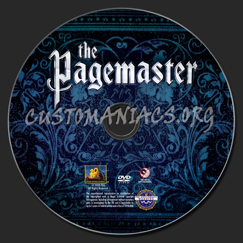 The Pagemaster dvd label