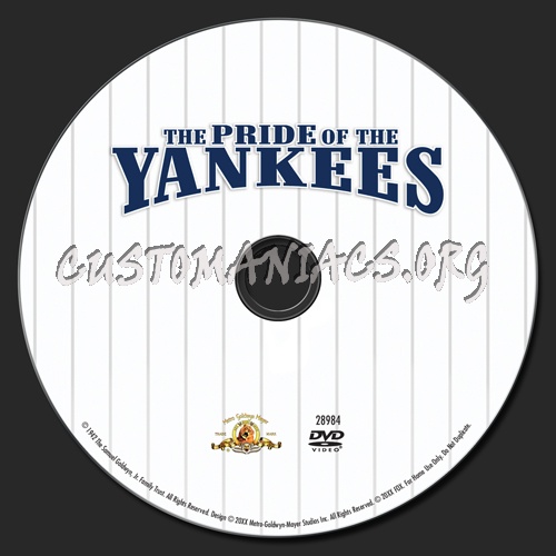 The Pride of the Yankees dvd label