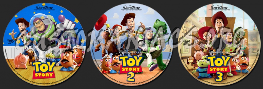 Toy Story 1-3 dvd label