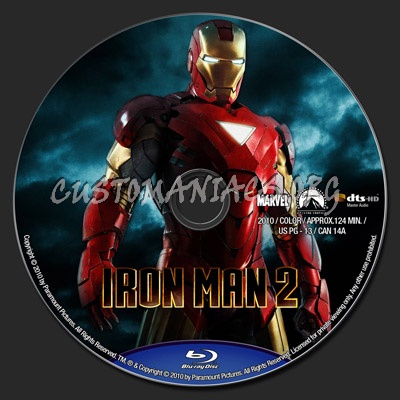 Iron Man 2 blu-ray label