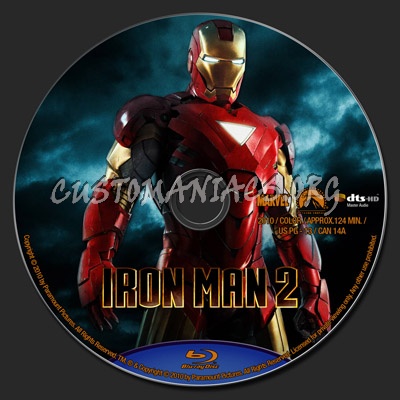 Iron Man 2 blu-ray label