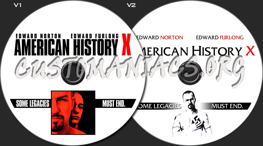 American History X (2 Versions) dvd label