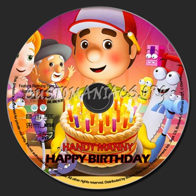 Handy Manny - Happy Birthday dvd label