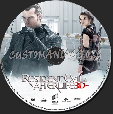 Resident Evil Afterlife 3D dvd label