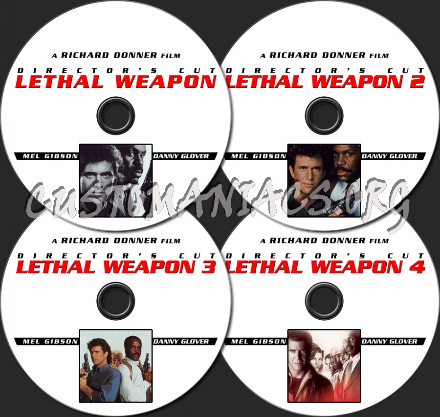 Lethal Weapon 1-4 (Director's Cut Versions) dvd label